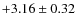 $+3.16 \pm 0.32$