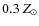 $0.3~Z_{\odot}$