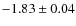 $-1.83 \pm 0.04$
