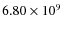 $6.80\times10^9$