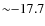${\sim}{-}17.7$