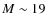 $M\sim 19$
