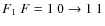 $F_1 ~F = 1 ~0 \rightarrow 1~ 1 $