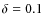 $\delta=0.1$