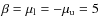 $\beta=\mu_{\rm l}=-\mu_{\rm u}=5$