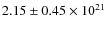 $2.15 \pm 0.45 \times 10^{21}$