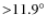 ${>}11.9^{\circ}$