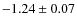 $-1.24 \pm 0.07$