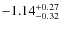 $\rm -1.14^{+0.27}_{-0.32}$