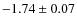 $-1.74 \pm 0.07$