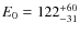 $E_0 = \rm 122 ^{+60}_{-31}$