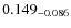 $\rm0.149_{-0.086}$