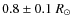 $0.8\pm0.1~R_\odot$