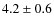 $4.2\pm0.6$