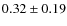 $0.32\pm0.19$