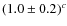 $(1.0\pm0.2)^{c}$