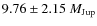 $9.76\pm2.15~M_{{\rm Jup}}$