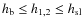 $h_{\rm b}\le h_{1,2} \le h_{\rm sl}$