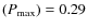 $(P_{\rm max}) = 0.29$