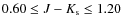 $ 0.60 \leq J-K_{\rm s} \leq 1.20$
