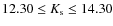 $12.30 \leq K_{\rm s} \leq
14.30$