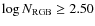 $\log N_{\rm RGB} \ge 2.50$