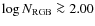 $\log N_{\rm RGB} \ga 2.00$