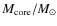 $M_{\rm core}/M_{\odot}$