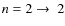 $n=2\to~2$