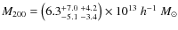 $M_{200} = \big(6.3^{+7.0~ +4.2}_{-5.1~ -3.4} \big)
\times 10^{13}~h^{-1}~M_\odot$