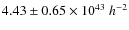 $4.43 \pm 0.65 \times
10^{43}~h^{-2}$
