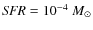 ${\it SFR} = 10^{-4}~M_\odot$