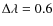 $\Delta\lambda= 0.6$