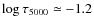 $\log \tau_{5000} \simeq -1.2$