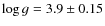 $\log g=3.9\pm0.15$