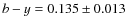 $b-y=0.135\pm0.013$