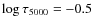 $\log\tau_{5000}=-0.5$