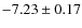 $-7.23\pm0.17$