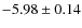 $-5.98\pm0.14$