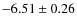 $-6.51\pm0.26$