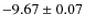$-9.67\pm0.07$