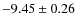 $-9.45\pm0.26$