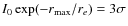$I_{0}\exp(-r_{\max}/r_e)=3\sigma$