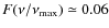 $F(\nu/\nu_{\max})\simeq 0.06$