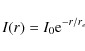 \begin{displaymath}I(r)=I_{0}{\rm e}^{-r/r_{e}}
\end{displaymath}