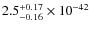 $2.5^{\rm +0.17}_{-0.16}\times 10^{-42}$