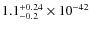 $1.1^{\rm +0.24}_{-0.2}\times 10^{-42}$