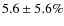 $5.6\pm5.6\%$