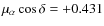 $\mu_{\alpha}\cos\delta=+0.431$
