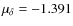 $\mu_{\delta}=-1.391$